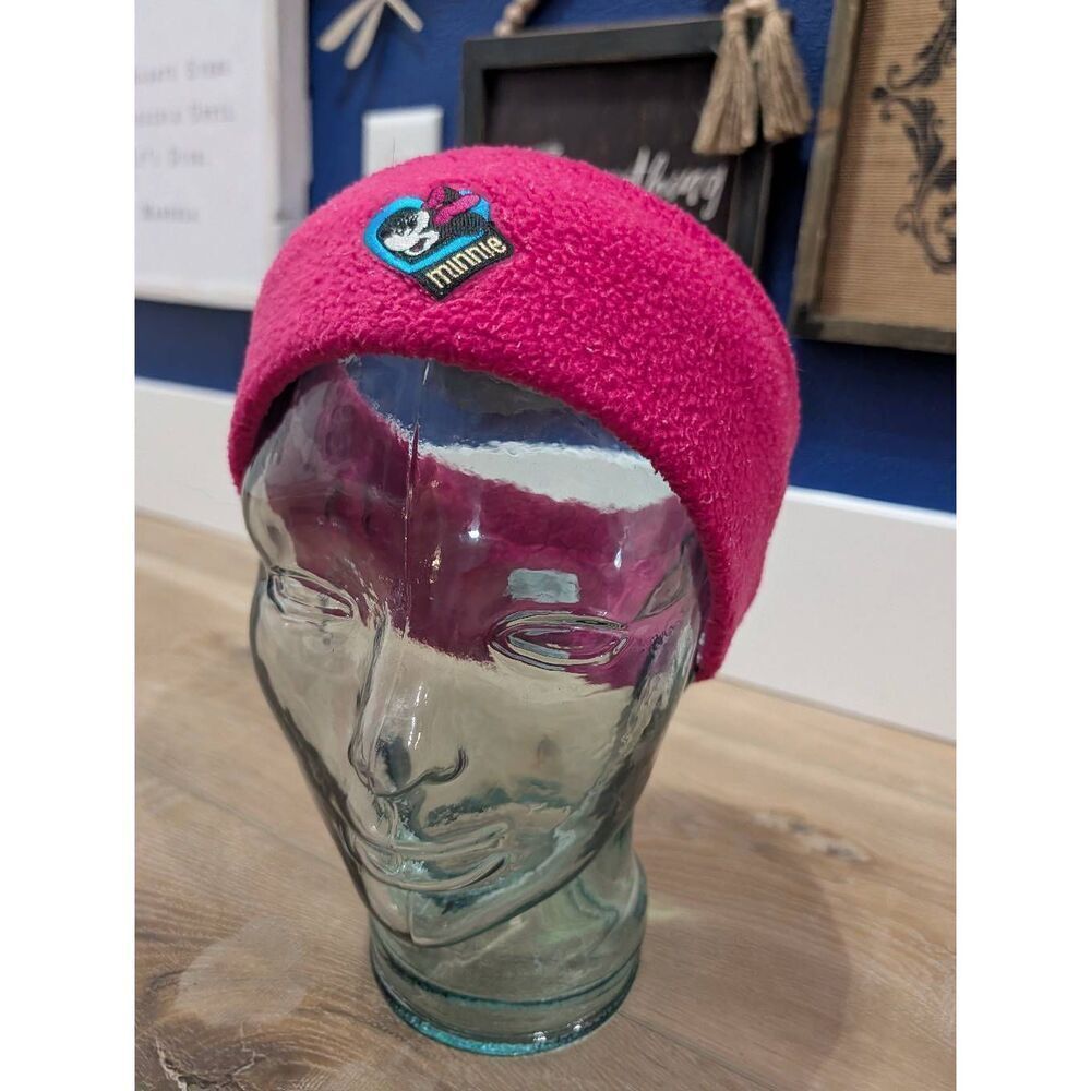 Vintage Disney Minnie Mouse Kids Pink Ear Warmer Headband Made in USA RARE